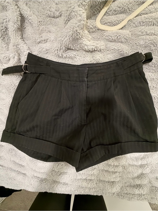 Alexander McQueen Pants - Alexander McQueen Black Tailored Women’s Shorts with Side Buckle